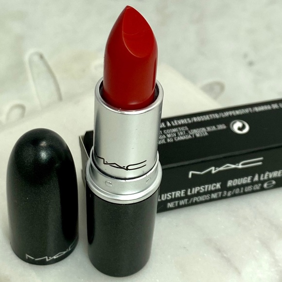 MAC Lustre Lip Care Lipstick Lady Bug Med-Dark Red - Picture 7 of 8
